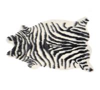 Beliani Faux Fur Rug Nambung White Black 60 X 90 Cm