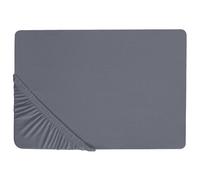 Beliani Fitted Sheet Janbu Cotton 140 X 200 Cm Dark Grey