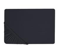 Beliani Fitted Sheet Janbu Cotton 160 X 200 Cm Black
