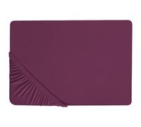 Beliani Fitted Sheet Janbu Cotton 180 X 200 Cm Burgundy
