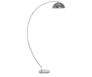 Beliani Floor Arc Lamp Silver Modern Chrome Base and Shade Kama