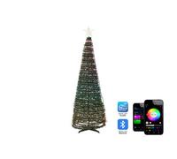 Beliani Floor Christmas Decoration Smart Led With App Saarloq 160 Cm Christmas Tree Green
