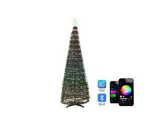 Beliani Floor Christmas Decoration Smart Led With App Saarloq Christmas Tree 188 Cm Green