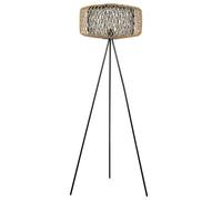Beliani Floor Lamp Javari Bamboo Wood Black
