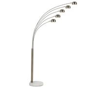 Beliani Floor Lamp Marble Base Table Gold Chromed Metal Shade E14 Adjustable Shade Living Room Bedroom, Flinders