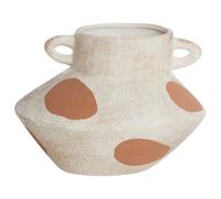 Beliani Flower Vase Alosidae Stoneware 19 Cm Light Beige