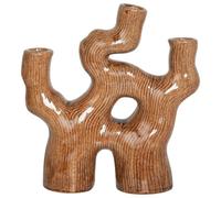 Beliani Flower Vase Barbus Stoneware 31 Cm Brown
