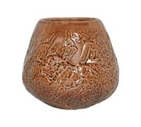 Beliani Flower Vase Betta Stoneware 22 Cm Brown