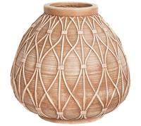 Beliani Flower Vase Domokos Ceramic 38 Cm Light Brown