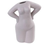 Beliani Flower Vase Kilkis 24 Cm Ceramic Beige