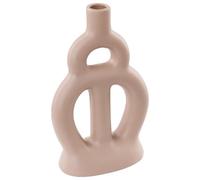 Beliani Flower Vase Kozani Ceramic 28 Cm Beige