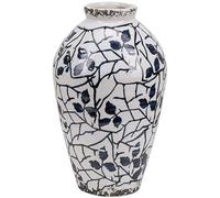 Beliani Flower Vase Mallia Stoneware 20 Cm White