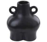 Beliani Flower Vase NAFPLIO Ceramic 32 cm Black, Black