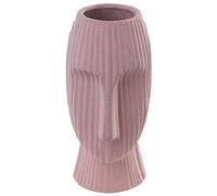 Beliani Flower Vase Pallini Stoneware 24 Cm Peach Pink