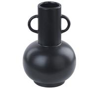 Beliani Flower Vase PEREA Ceramic 26 cm Black, Black