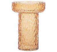 Beliani Flower Vase Platania 20 Cm Glass Orange