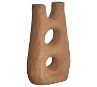 Beliani Flower Vase Uaru Stoneware 27 Cm Brown