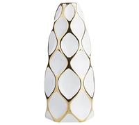 Beliani Flower Vase White Stoneware Modern Accent Decorative Object Dcor | Ceramic, Does Not Require Assembly, 15 x 36 cm