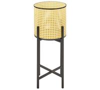 Beliani Foldable Iron 2-Tier Plant Stand Beige 25 X 25 X 60 Cm - Indoor