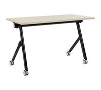 Beliani Foldable Office Desk Bendi 120 Cm 60 Cm With Wheels Light Brown