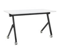 Beliani Foldable Office Desk Bendi 120 Cm 60 Cm With Wheels White