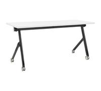 Beliani Foldable Office Desk Bendi 160 Cm 60 Cm With Wheels White