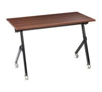 Beliani Foldable Office Desk Bendi Dark Brown 120 Cm 60 Cm