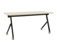 Foldable Office Desk BENDI Light Brown 160 cm 60 cm with Wheels