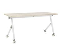 Foldable Office Desk BENDI Light Brown 160 cm 60 cm with Wheels