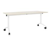 Foldable Office Desk CAVI Light Brown 180 cm 60 cm with Wheels