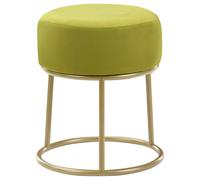 Beliani Footstool Delco Velvet Lime Green