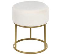 Footstool DELCO Velvet Off-White