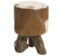 Beliani Footstool Kent Leather Golden Brown