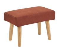 Beliani Footstool Takoma Fabric Orange