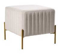 Beliani Footstool Utah Velvet Off-White