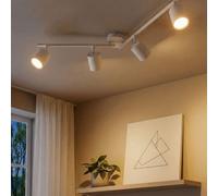 Beliani Four-Light Adjustable Spotlight Ceiling Lamp White Metal Industrial - Matt Finish