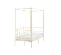 Beliani Four Poster Bed Metal Artonne 90 X 200 Cm (Eu Single) Beige
