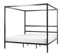 Four Poster Bed Metal LESTARDS 180 x 200 cm (EU Super King) Black