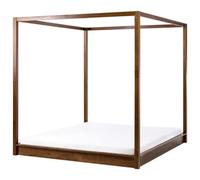 Four Poster Bed Wood HERLIERE 180 x 200 cm (EU Super King) Dark Brown