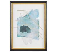 Beliani Framed Wall Print Touba Abstract Motif 30 X 40 Cm Blue