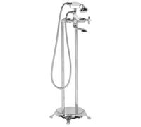 Beliani Freestanding Bathtub Faucet Hebbe Silver, Silver
