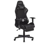 Beliani Gaming Chair Swivel VICTORY Faux Leather Dark Grey, Black