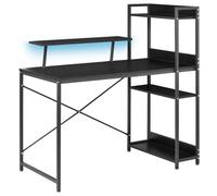 Beliani Gaming Desk Biloxy Black 120 Cm 64 Cm Led With Storage