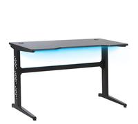 Beliani Gaming Desk Dexter Black 120 Cm 60 Cm Rgb Led