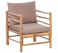 Beliani Garden Armchair CERRETO Bamboo Wood Taupe