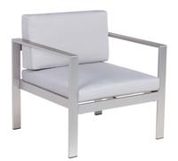 Beliani Garden Armchair SALERNO Metal Light Grey, Grey