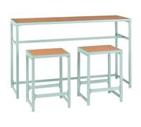 Beliani Garden Bar Set 2 Seater Avetrana Light Green Metal