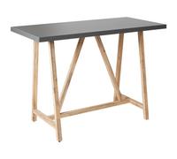 Beliani Garden Bar Table Talamone 140 Cm 70 Cm Concrete Grey