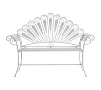 Garden Bench PAVIA 146 cm Metal Off-White