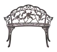 Beliani Garden Bench Piura 88 Cm Metal Dark Brown